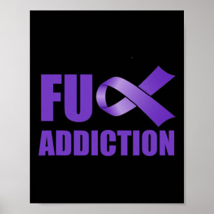 Overdosering Bewustzijnsdag Paars Ribbon FU Addica Poster