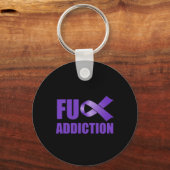 Overdosering Bewustzijnsdag Paars Ribbon FU Addica Sleutelhanger (Voorkant)