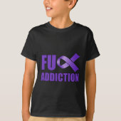 Overdosering Bewustzijnsdag Paars Ribbon FU Addica T-shirt (Voorkant)