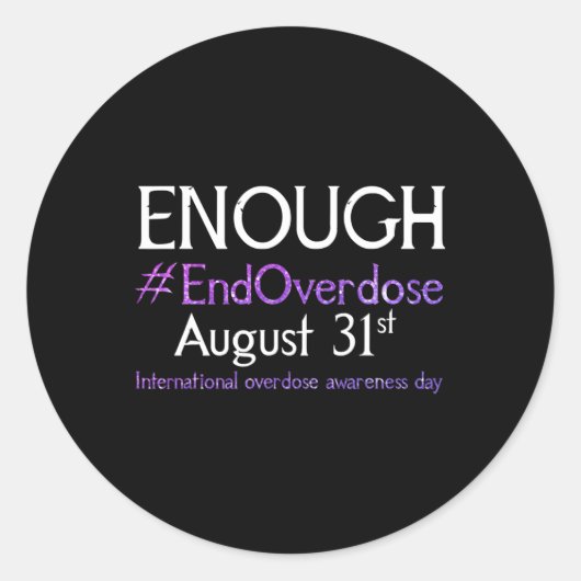 Overdosering Internationale dag van overdosering Ronde Sticker (Voorkant)
