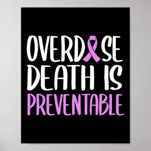 Overdosering Overlijden is te voorkomen Paarse lin Poster (Voorkant)