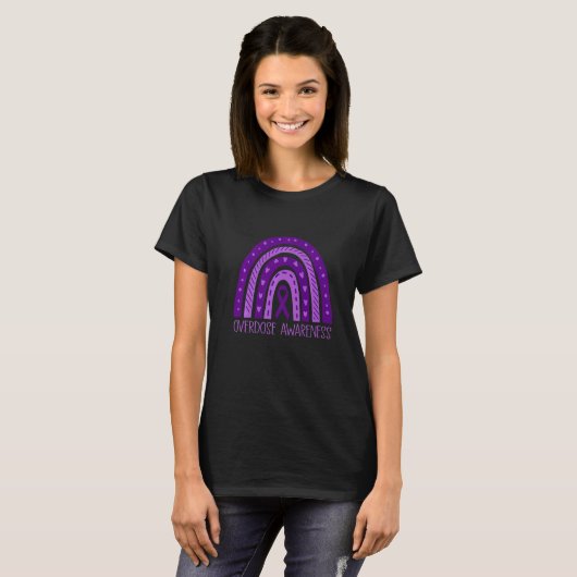 Overdosering Pruple Ribbon Opioid Einde Overdoseri T-shirt (Voorkant volledig)