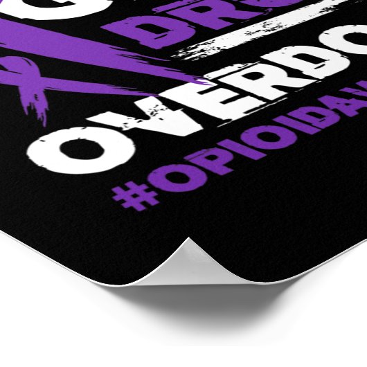 Overdosering van geneesmiddelen Pruple Ribbon Opio Poster (Hoek)