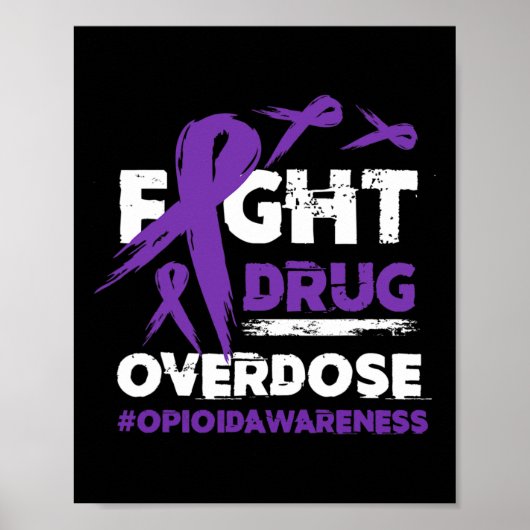 Overdosering van geneesmiddelen Pruple Ribbon Opio Poster (Voorkant)