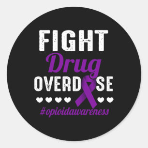 Overdosering van Paars remmende opioïden Ronde Sticker