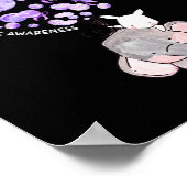 Overdosering van Paarse luchtballonnen opblazen Poster (Hoek)