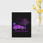 Overdosis Awareness Butterfly Ribbon Paarse Kaart (Gele Bloem)