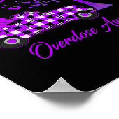 Overdosis Awareness Butterfly Ribbon Paarse Poster (Hoek)