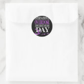 Overdosis Awareness Dag Paarse 1 Ronde Sticker (Tas)