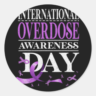 Overdosis Awareness Dag Paarse 1 Ronde Sticker