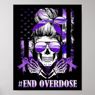 Overdosis Awareness Day Amerikaanse vlag schedeloo Poster