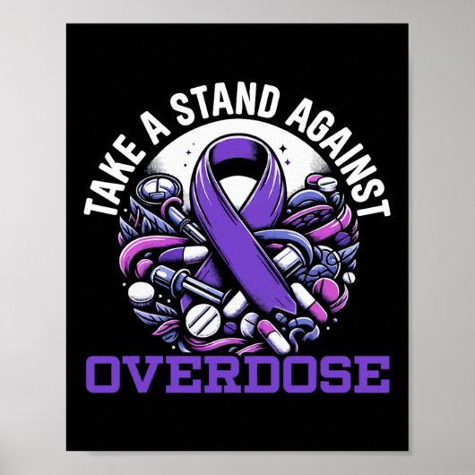 Overdosis Awareness Day I Draag Paarse lint Poster (Voorkant)