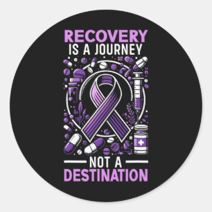 Overdosis Awareness Day I Draag Paarse Ribbon 2 Ronde Sticker