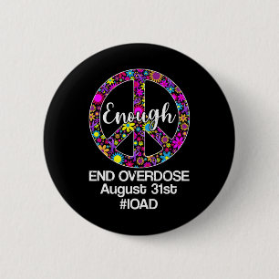 Overdosis Awareness Day Paarse Vredesteken Ronde Button 5,7 Cm