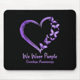 Overdosis Awareness Paarse Vlinder Hart Muismat