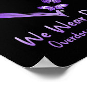 Overdosis Awareness Paarse Vlinder Hart Poster (Hoek)