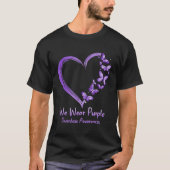 Overdosis Awareness Paarse Vlinder Hart T-shirt (Voorkant)