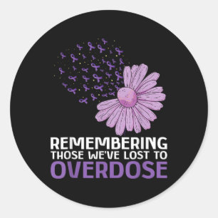 Overdosis Awareness Shirt ter nagedachtenis aan Br Ronde Sticker