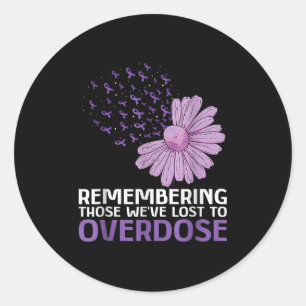 Overdosis Awareness Shirt ter nagedachtenis aan Br Ronde Sticker