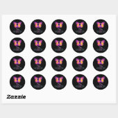 Overdosis Bewustheid Butterfly Paars Ribbon Ik ben Ronde Sticker (Vel)