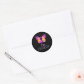 Overdosis Bewustheid Butterfly Paars Ribbon Ik ben Ronde Sticker (Envelop)