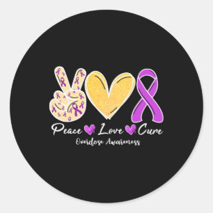 Overdosis bewustwording Vrede liefdeshartritmefami Ronde Sticker