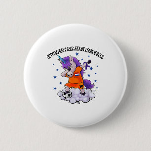 Overdosis Bewustzijn Dubbing Eenhoorn Paarse Lint  Ronde Button 5,7 Cm