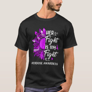 Overdosis bewustzijn Haar gevecht is mijn luipaard T-shirt