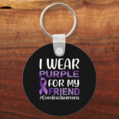 Overdosis bewustzijn Ik Draag Paarse voor mijn vri Sleutelhanger (Voorkant)