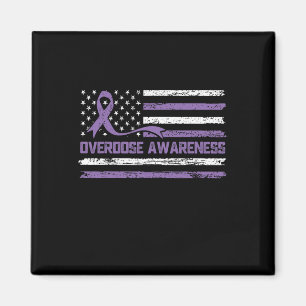 Overdosis Bewustzijn Maand Amerikaanse Vlag Lint Magneet