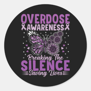 Overdosis Bewustzijn Maand Verslaving Doorbreken Ronde Sticker