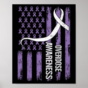 Overdosis Bewustzijn Maand Vlag Paars Voor Mannen Poster