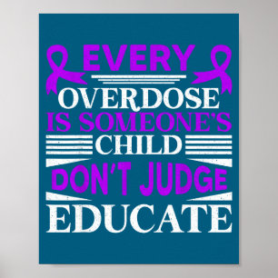 Overdosis bewustzijn oordeel niet onderwijs paarse poster