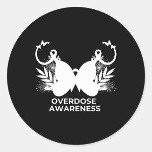 Overdosis bewustzijn Paars 1 Ronde Sticker