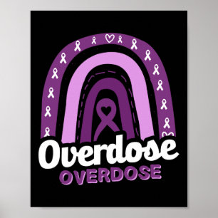 Overdosis Bewustzijn Paarse Lint Drugsverslaving 1 Poster