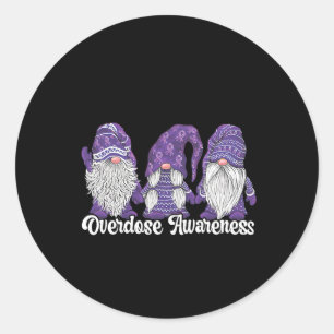 Overdosis Bewustzijn Paarse Lint Drugsverslaving 1 Ronde Sticker