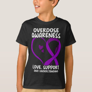 Overdosis bewustzijn paarse lint drugsverslaving 1 t-shirt