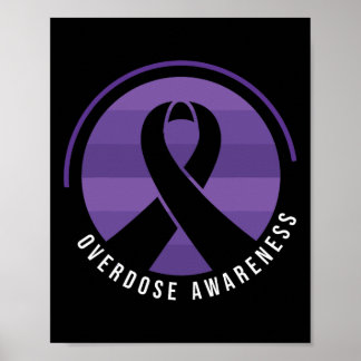 Overdosis bewustzijn Paarse lint Drugsverslaving 2 Poster