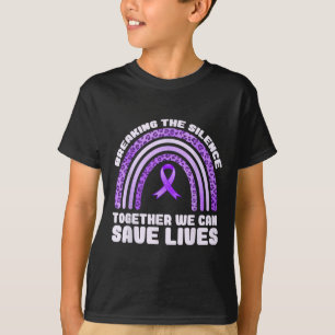 Overdosis bewustzijn paarse lint drugsverslaving 2 t-shirt