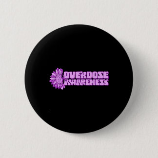 Overdosis bewustzijn paarse lint drugsverslaving 3 ronde button 5,7 cm