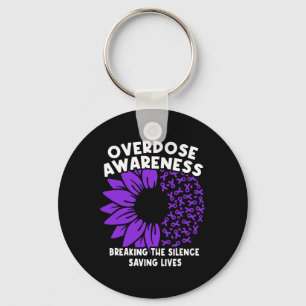 Overdosis Bewustzijn Paarse Lint Drugsverslaving 3 Sleutelhanger