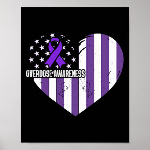 Overdosis Bewustzijn Paarse Lint Drugsverslaving 4 Poster