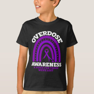 Overdosis bewustzijn paarse lint drugsverslaving 4 t-shirt