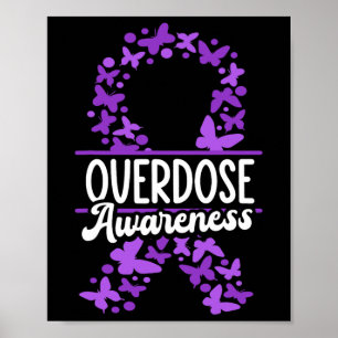 Overdosis bewustzijn paarse lint drugsverslaving 5 poster