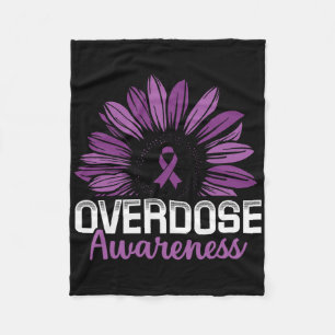 Overdosis bewustzijn paarse lint drugsverslaving 6 fleece deken