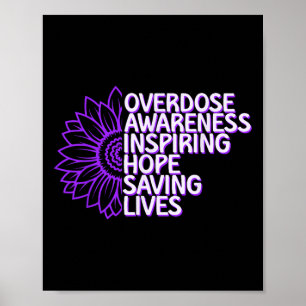Overdosis Bewustzijn Paarse Lint Drugsverslaving 6 Poster