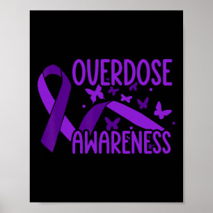 Overdosis bewustzijn paarse lint drugsverslaving 7 poster