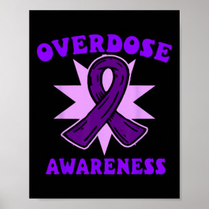 Overdosis Bewustzijn Paarse Lint Drugsverslaving 8 Poster