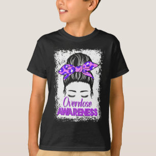 Overdosis bewustzijn paarse lint drugsverslaving 8 t-shirt