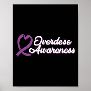 Overdosis Bewustzijn Paarse Lint Drugsverslaving 9 Poster